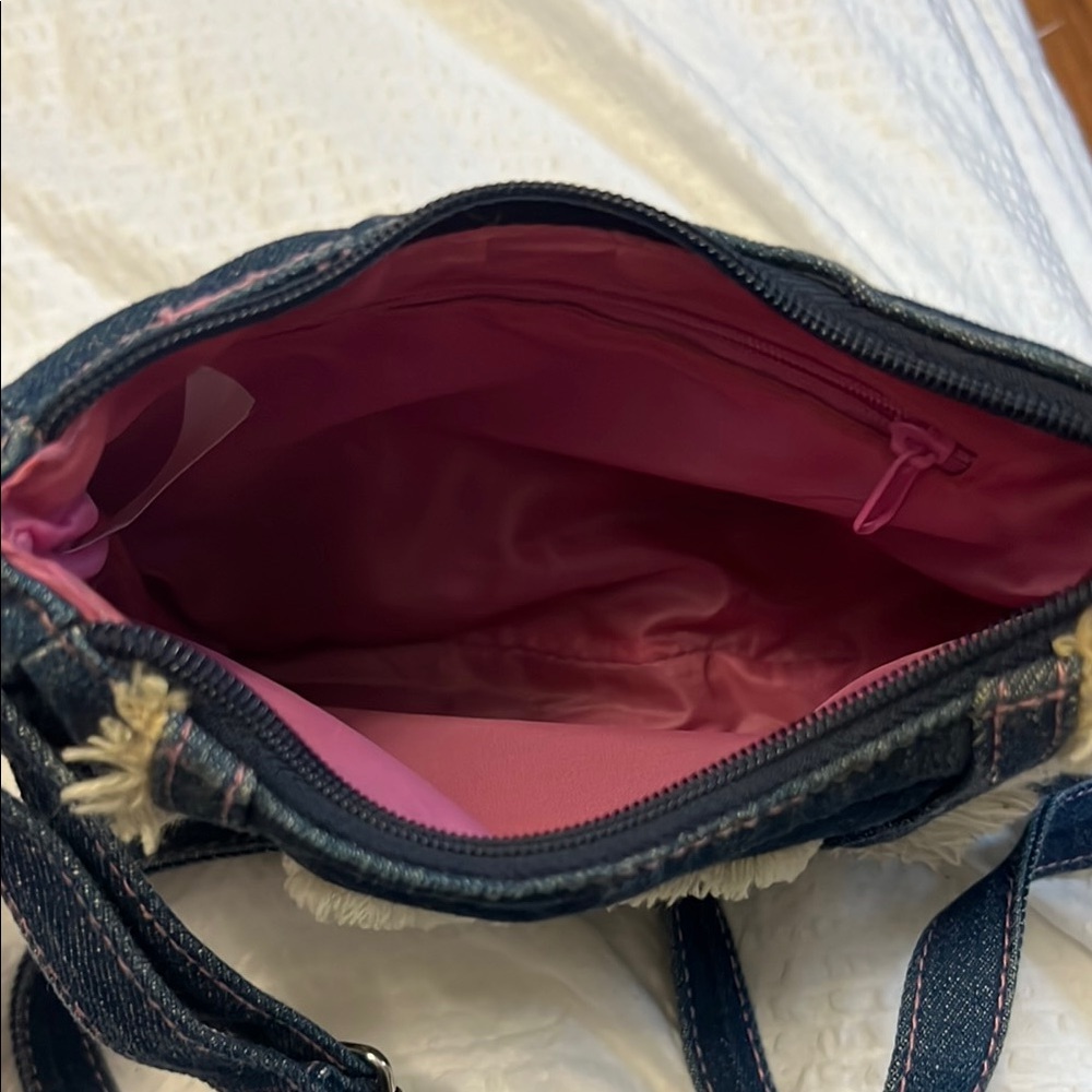 Mudd Blue Denim Shoulder Bag with Heart Design - Picture 4 of 4